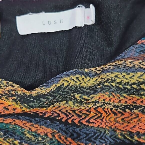 Lush Multicolor Flowy Maxi Dress Womens Medium Hippie Festival Boho Brush Stroke - Picture 6 of 9